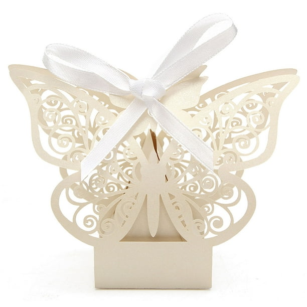 10Pcs Paper Butterfly Cut Candy Cake Boxes Wedding Party Gifts Decor Favor Cases